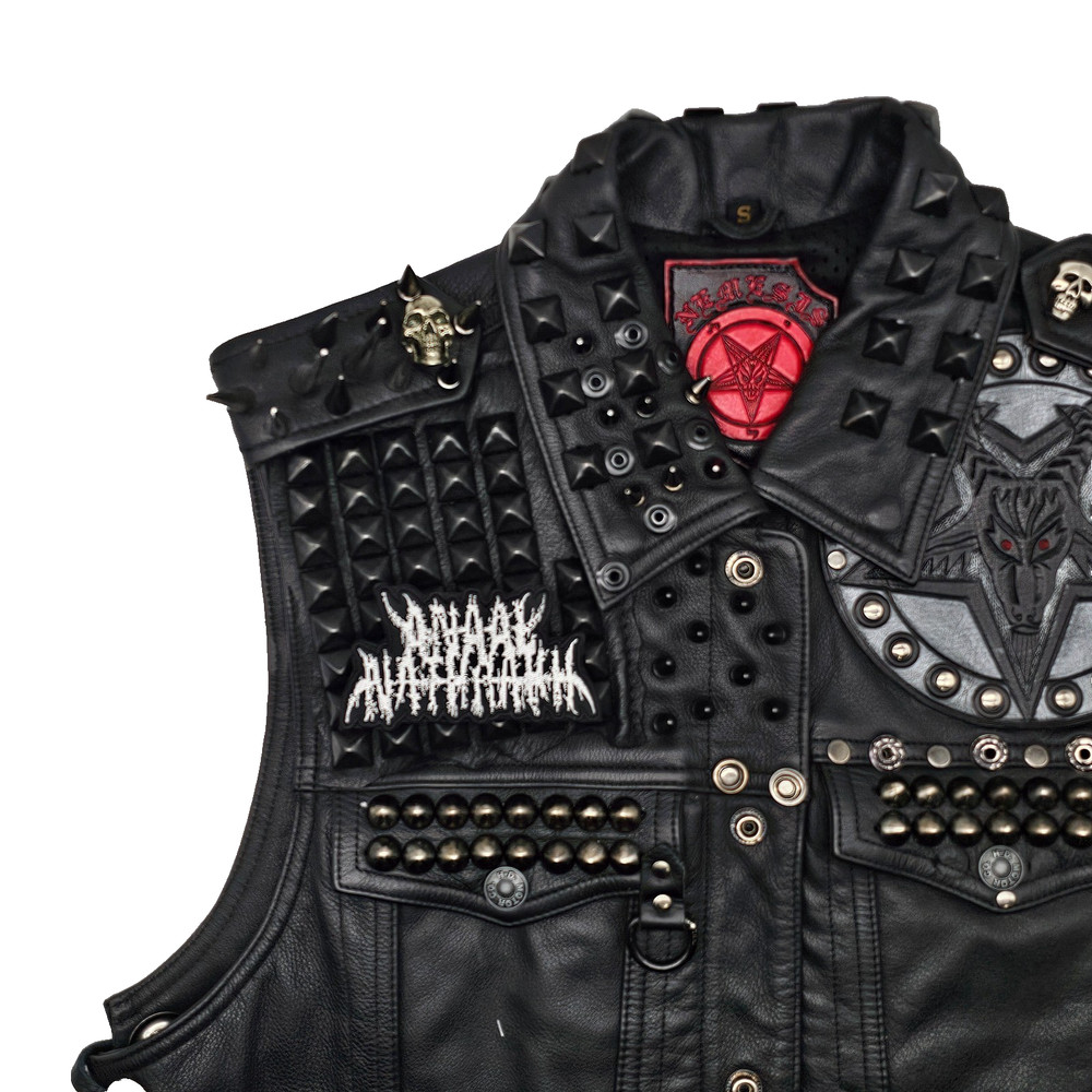 ANNAL NATHRAKH WHITE LOGO (shaped border) EMBROIDERED PATCH