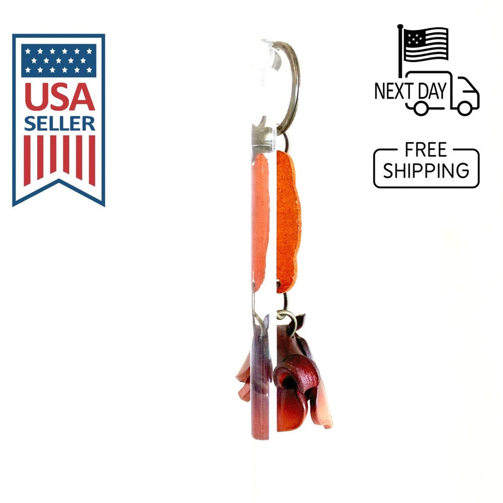 POMERANIAN Handmade Leather Keyring