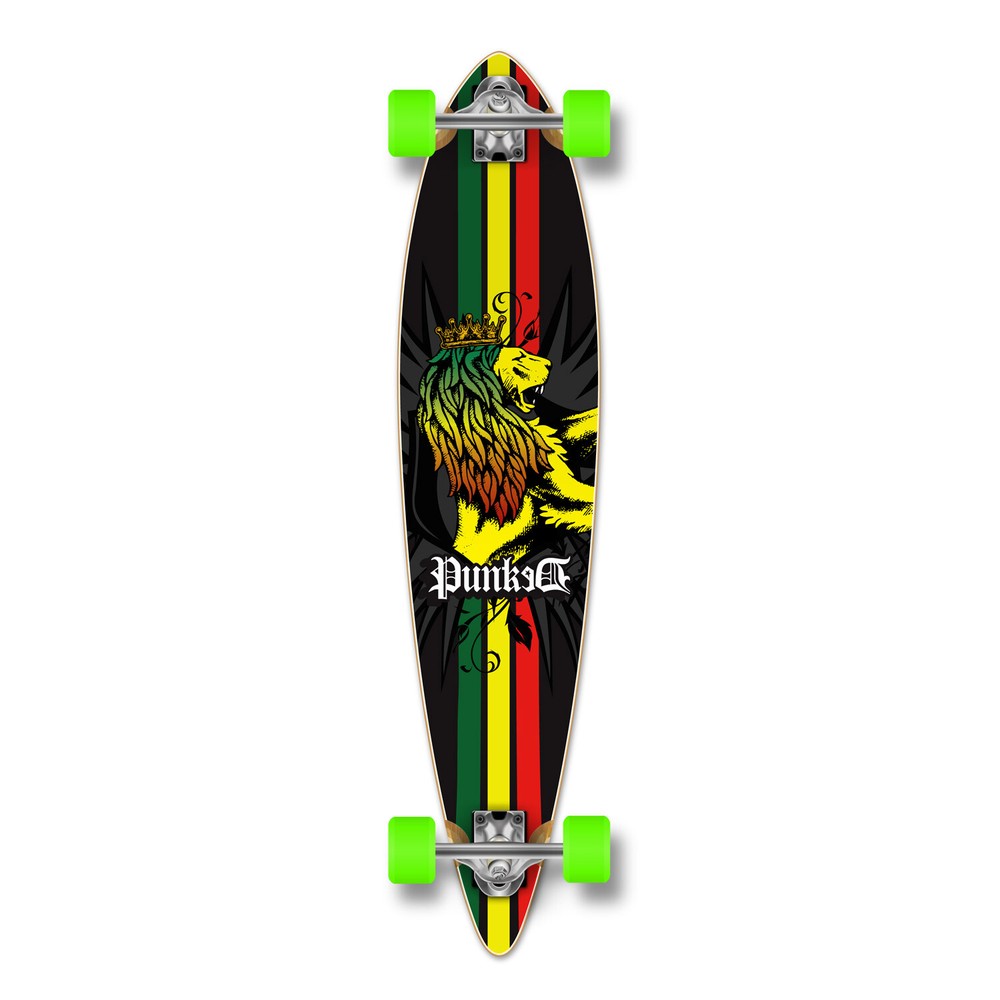 Yocaher Pintail Rasta Longboard Complete