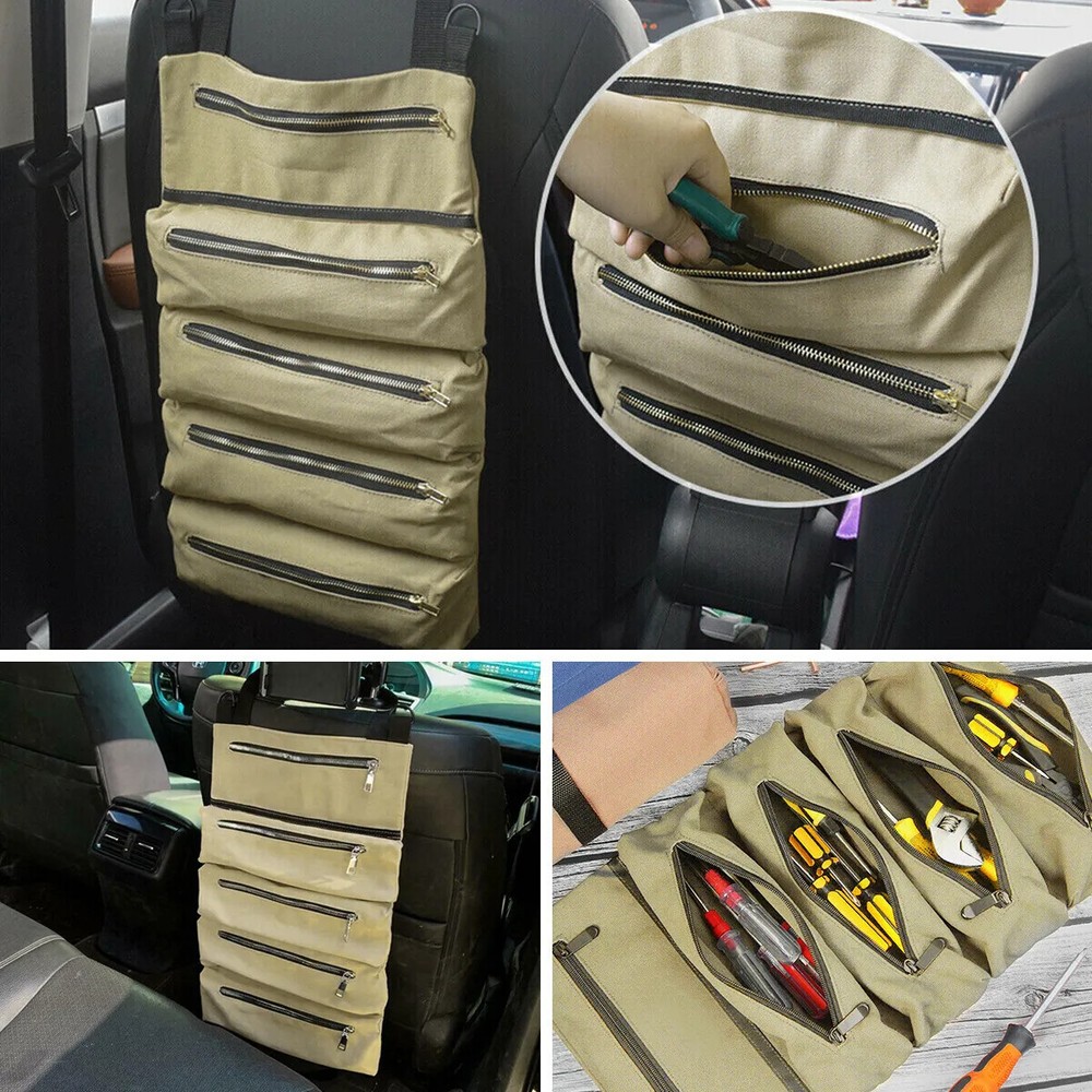 Roll Tool Waterproof Multi-Purpose Tool Roll Up Bag Wrench Pouch Hanging Carrier