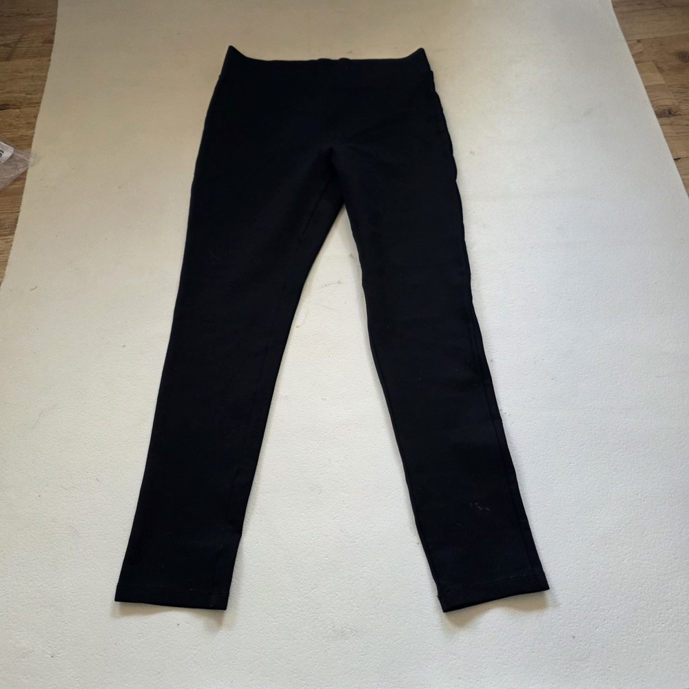 Black Leggings UK12 George Pull On Stretch Cropped Viscose Blend