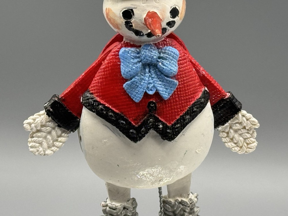 Vintage Jumping Jack Toy Puppet Pull String Snowman Ornament