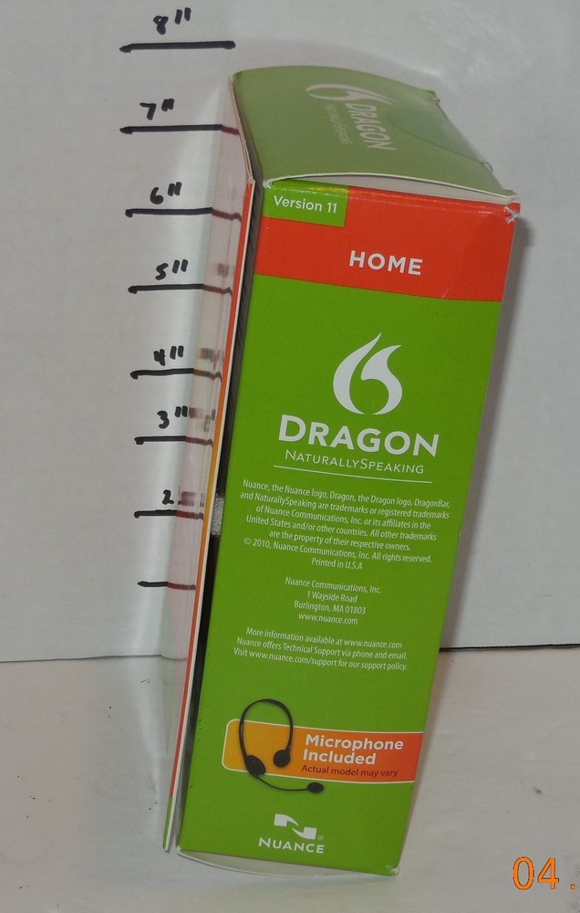 Nuance Dragon Naturally Speaking Speech Recognition Home Edition Version 11