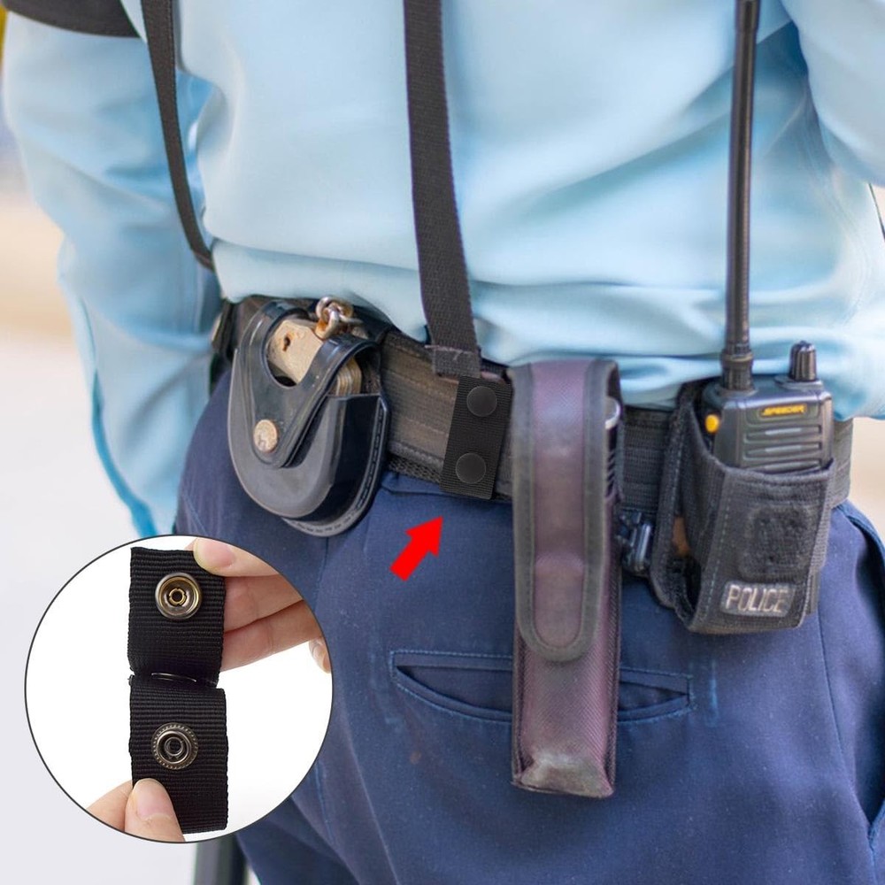 4 Pcs Duty Belt Keepers with Double Snaps