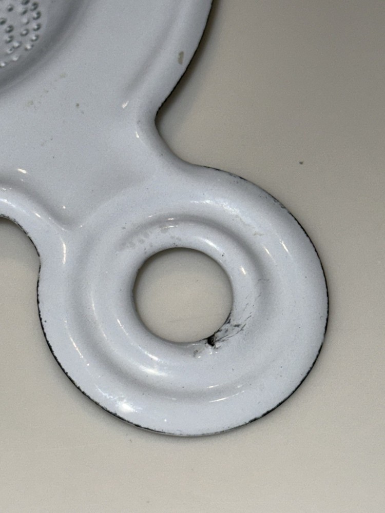 Vintage White Enamel Ware Enamaleware Tea Strainer EUC
