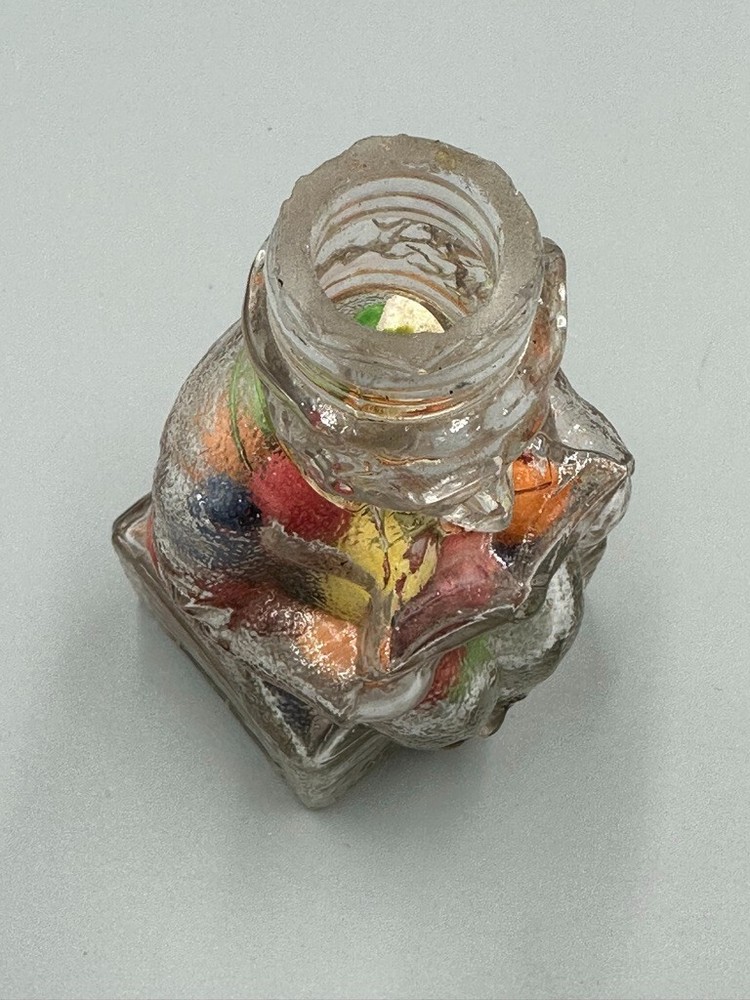 c 1910 Learned Reading FOX BOTTLE or BEAR Glass CANDY CONTAINER Antique E&A 470