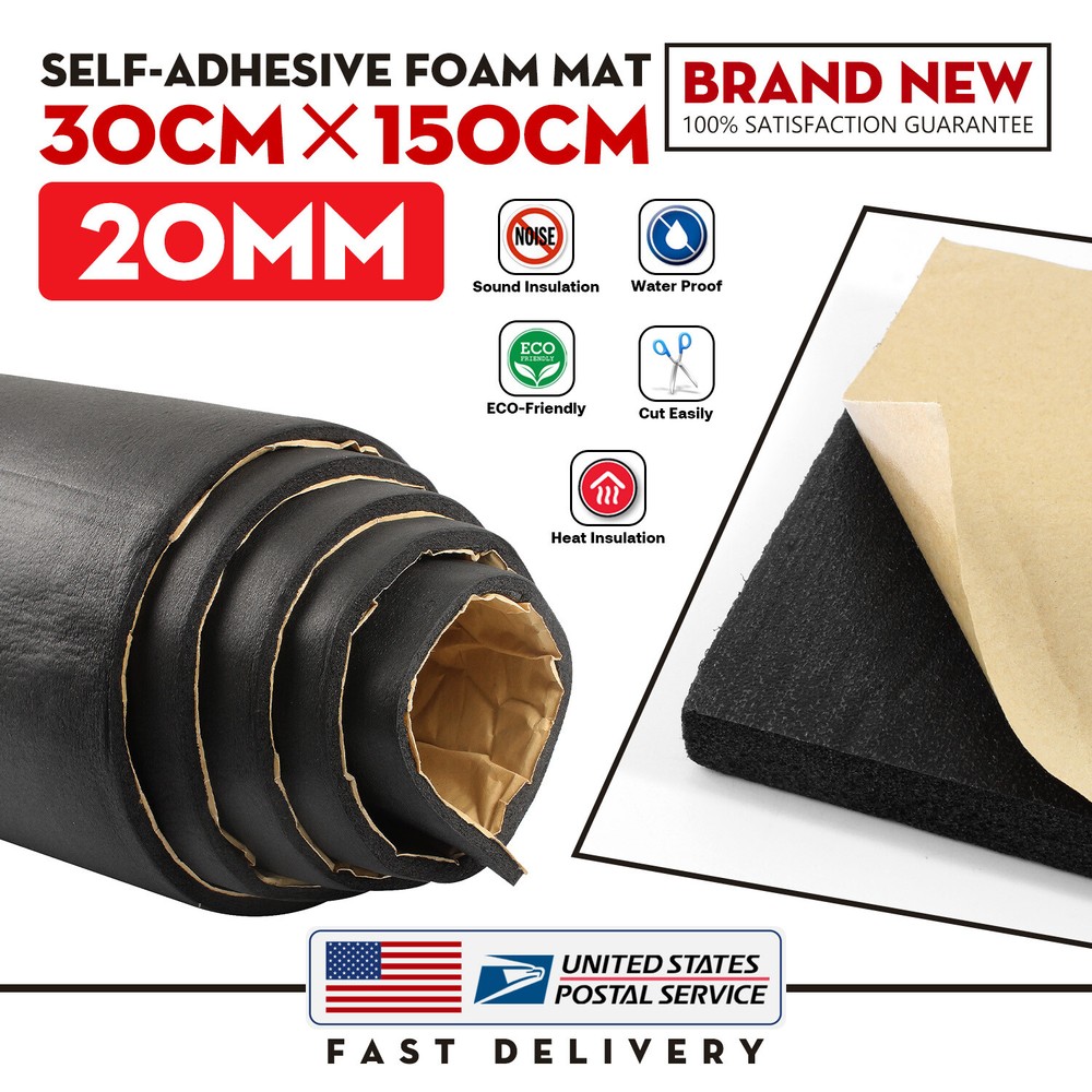 1 Roll 59"x12" BLACK NEOPRENE PLAIN SPONGE/FOAM RUBBER SHEET 20MM THICK SIZES