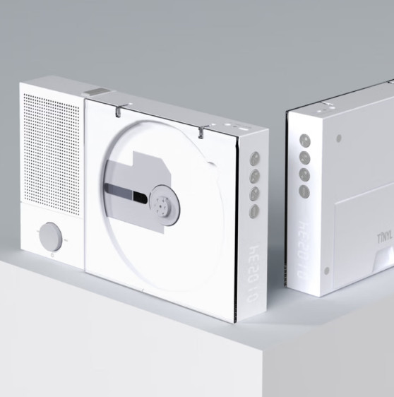 TINYL SPLIT 3-IN-1 HiFi Magnetic Retro Split CD Player Bluetooth White