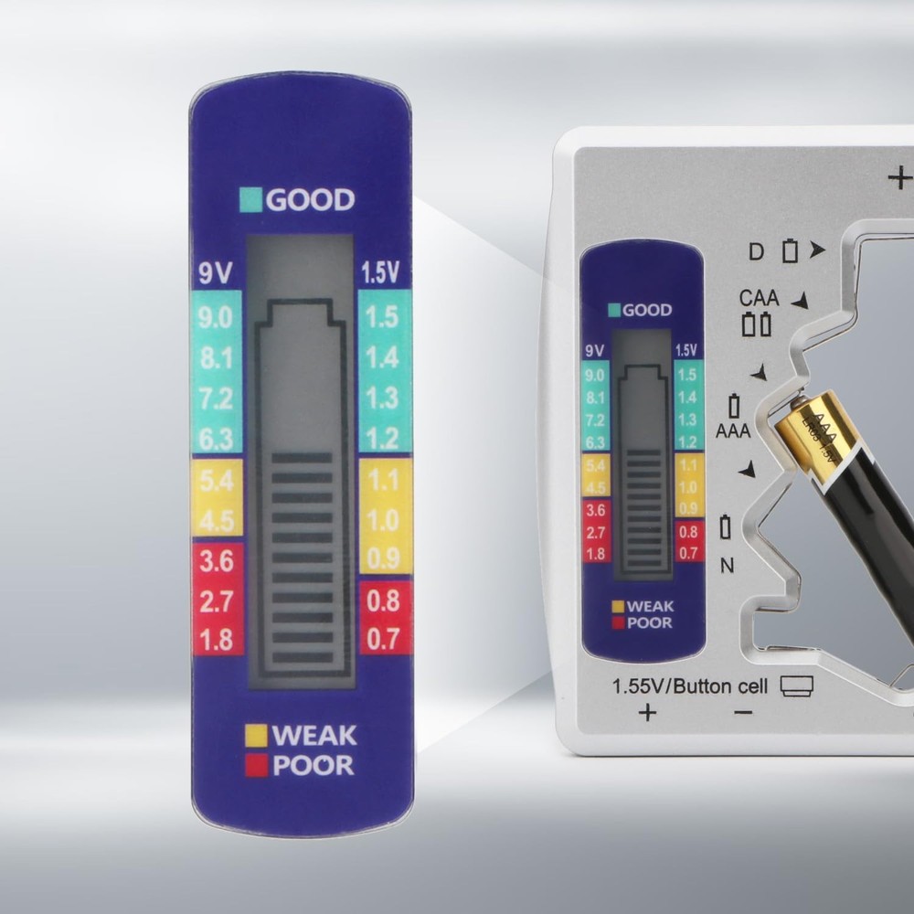 Battery Tester, Digital Universal Batteries Checker, Multi Purpose Small Batt...