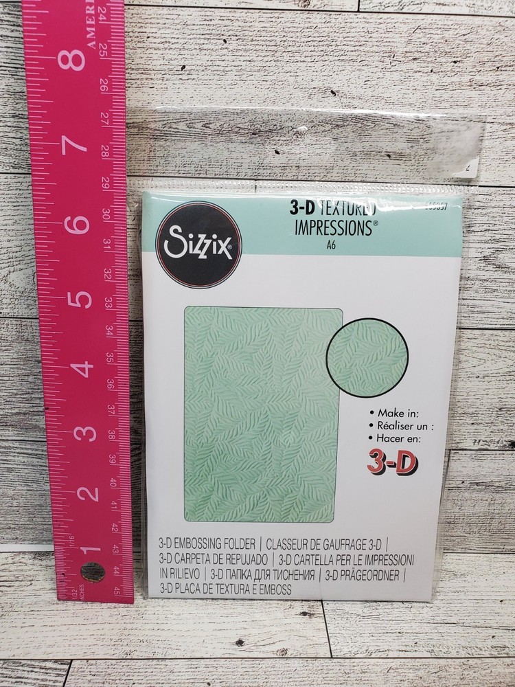 SI1 Sizzix 3D Textured Impressions A6 Leaf Pattern Embossing Folder