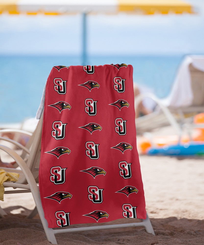 Seattle University Beach Towel/Bath Towel, 30"x60" Logo Pattern