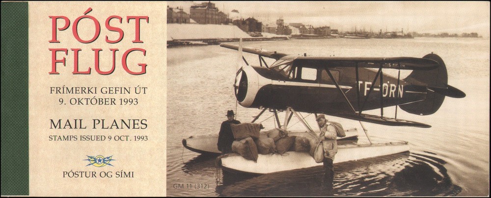 Iceland #776b MNH complete booklet, mail seaplanes