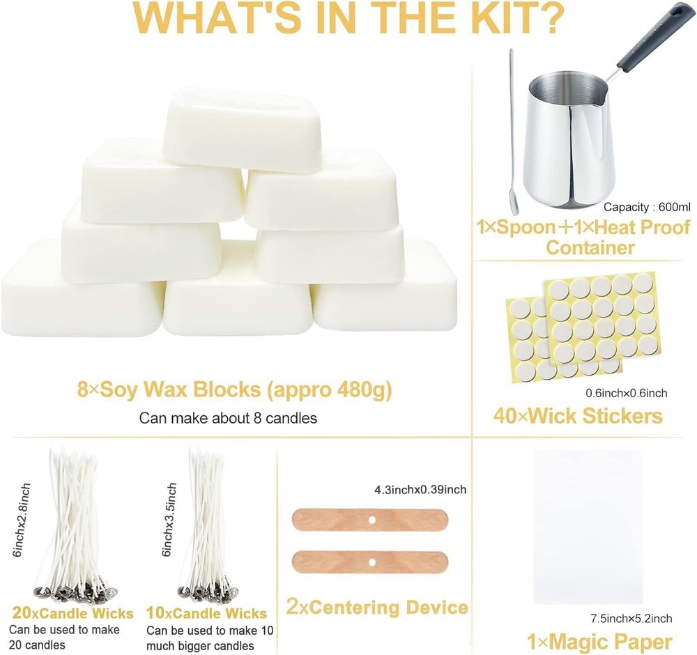 Candle Making Kit for Adults Beginners,Candle Medium, Multi-Color