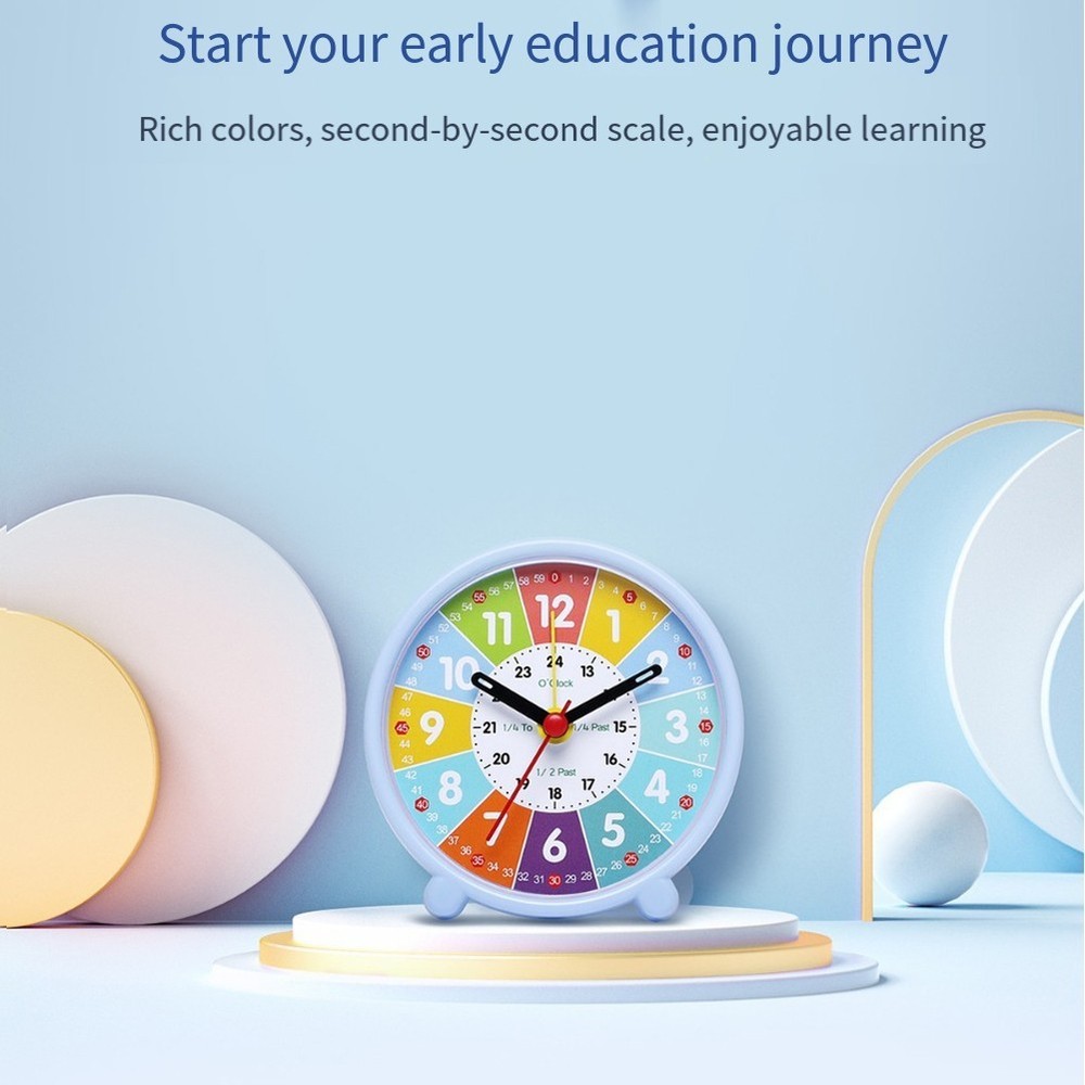 Silent Learning Clock for with Colorful Sections and Easy Hanging Hook