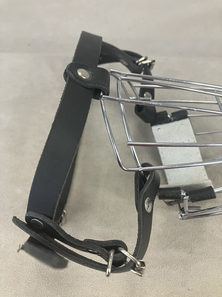 wire basket dog muzzle designed for pet safety