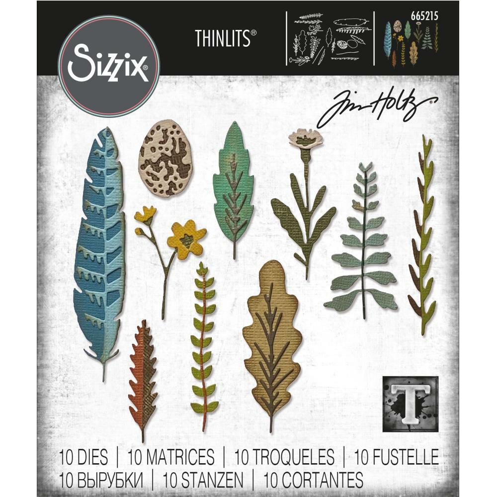 Tim Holtz "FUNKY NATURE" Sizzix Thinlits Leaves Cutting Dies 2021
