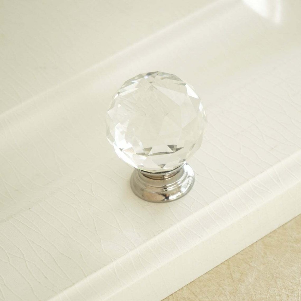 3.75" 5"Crystal Dresser Knobs Drawer Handles Pulls Chrome Silver Modern Cupboard