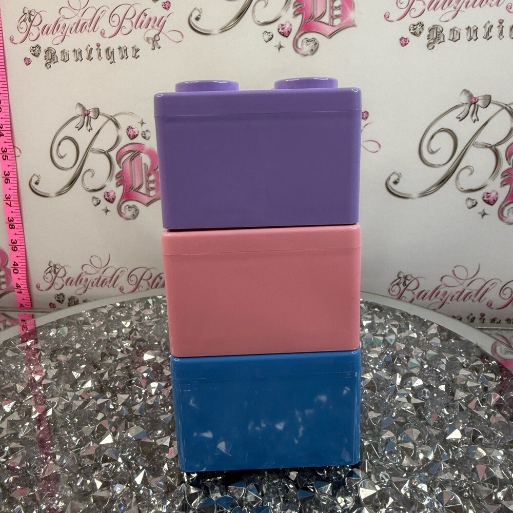 Stackable storage Toy Building Blocks - Teal, Purple, Pink, Blue