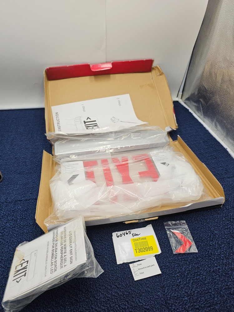 (QTY 2) Utilitech 0253801 Exit Sign LED Edge Lettering Universal Mounting