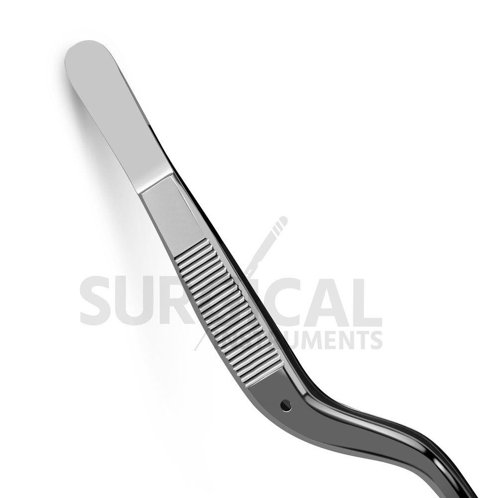 12 Jansen Ear Forceps 6.25" Bayonet Shape Serrated Tips