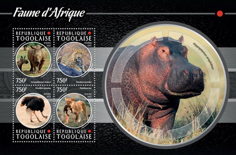 2015 TOGO MNH. AFRICAN FAUNA   Y&T Code: 4434-4437  |  Michel Code: 6704-6707