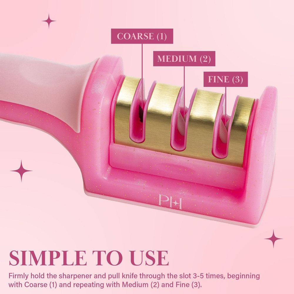 3-Stage Knife Sharpener, Professional Kitchen Knife Sharpener with Ergonomic ...