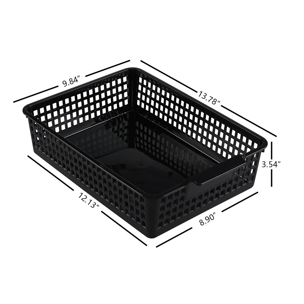 Vababa 6-Pack Plastic Paper Storage Basket Tray, Desktop File Organizer Baske...