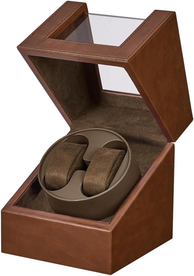 Watch Winder for Automatic Watches,Automatic Box,Double Brown