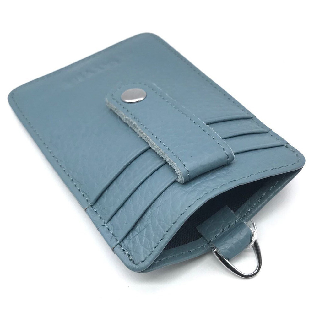 IXYVIA Leather Snap ID Case - Light Blue