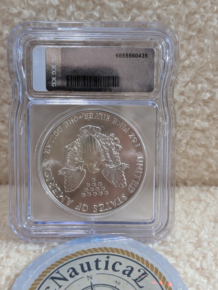 1987 * First Delivery $1 America Silver Eagle * Walking Liberty * ICG MS70