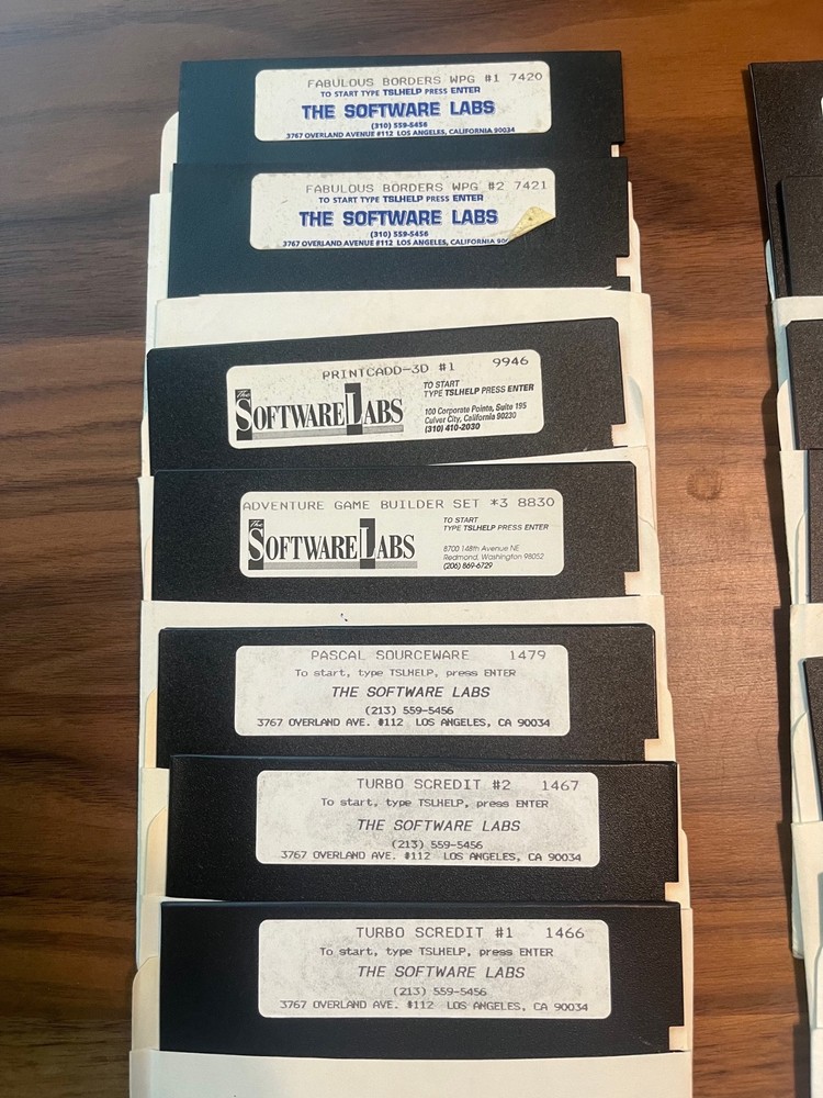 Software Labs Shareware 5.25" Floppy Disk Lot (UNTESTED)