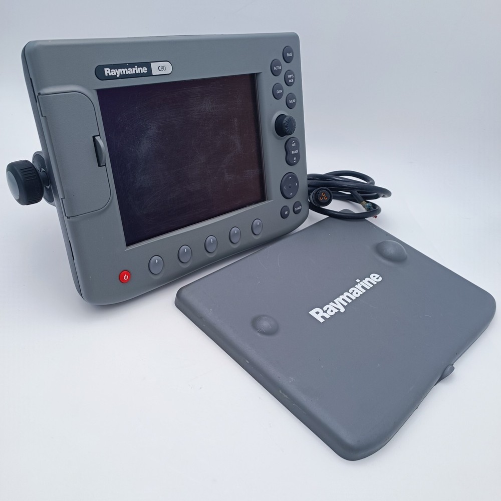 Raymarine C80 Chartplotter GPS Fishfinder Radar 8.4" LCD Display Cable PERFECT!