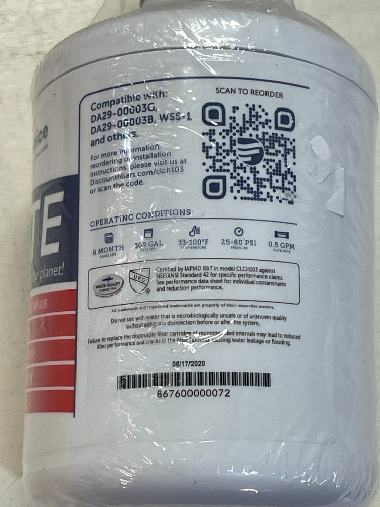 Clear Choice Replacement Filter for Samsung DA29-00003G - NEW