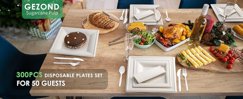 zond postable Paper Plates Set Disposable Srcane Plates 10 Inch