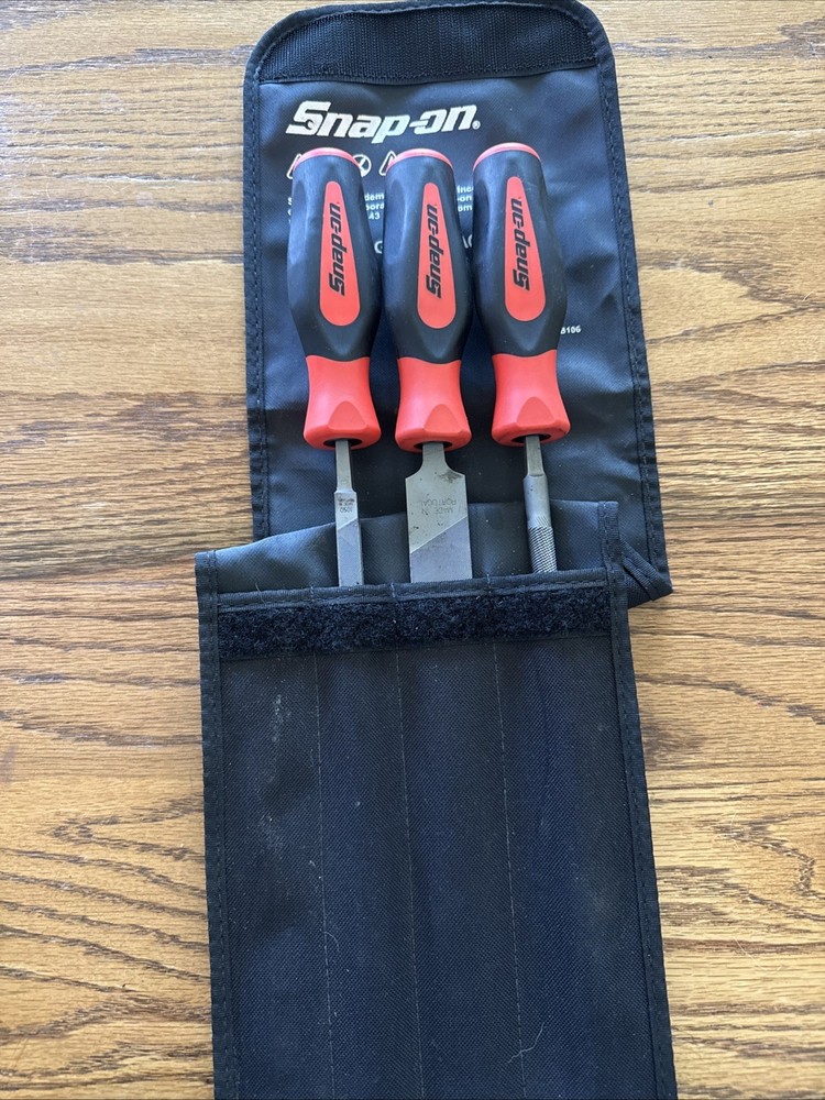 Snap On Tools Orange Instinct Soft Grip File Set 3pc
