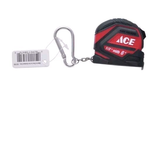 Ace Mini Tape Measure Keychain 6ft  Functional Tool NEW