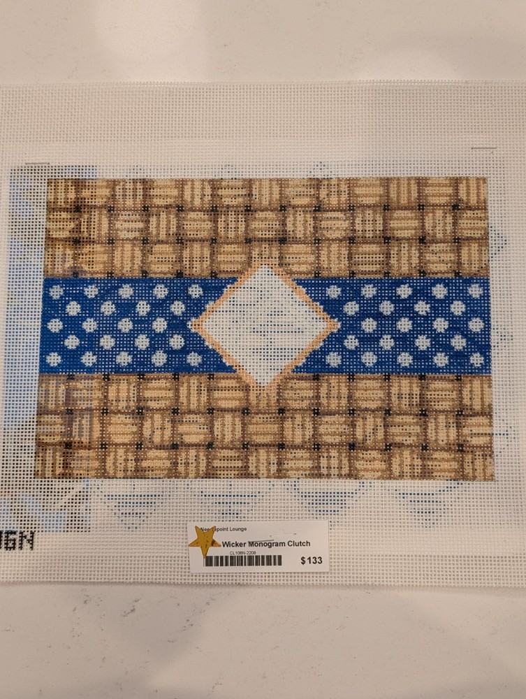 Two Sisters Wicker Monogram Clutch (CL106N) Needlepoint Canvas