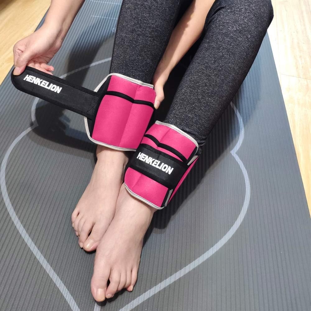 Lightweight Adjustable Ankle Weights 5Lbs - Comfort Fit for All Workouts