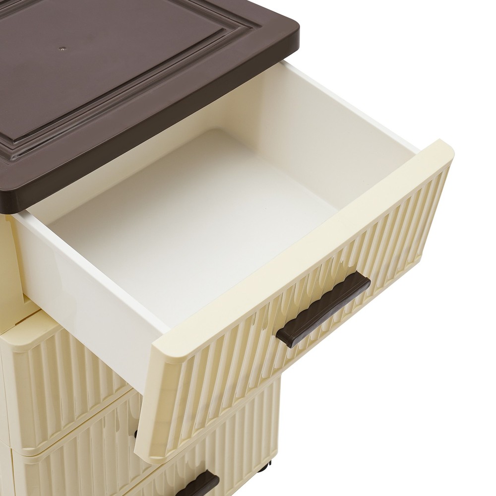 Multi-tier Storage Cabinet Modern Organizer Movable Storage Box W/ 4 Drawers