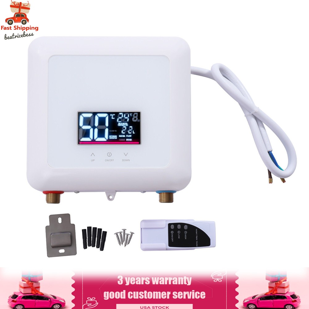 5500W 110V Tankless Hot Water Instant Heater Electric Shower Kitchen Boiler Bath
