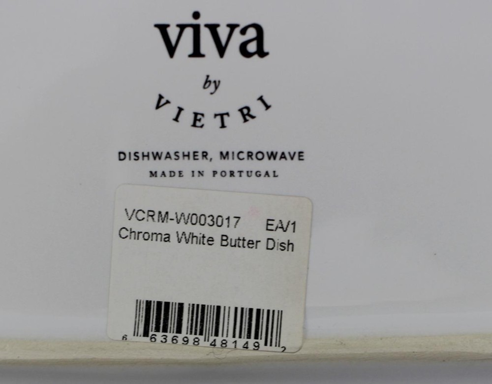 Vietri Chroma White Covered Butter Dish