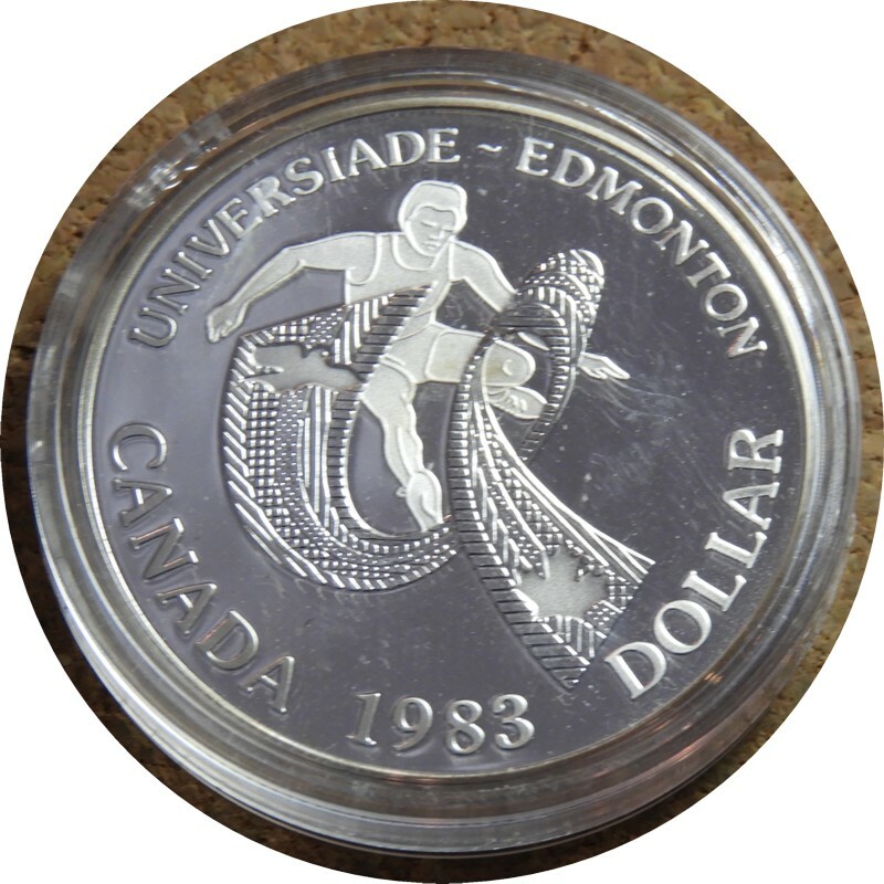 elf Canada 1 Dollar 1983 Edmonton Games Silver Proof