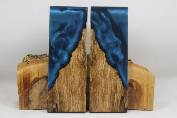 HYBRID STABILIZED MAPLE BLUE CUSTOM COMPOSITE KNIFE HANDLE MATERIAL (8156)