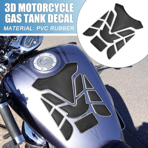 Universal 3D Motorcycle Gas Tank Decal 7.68''x5.63'' Gas Tank Silver Tone