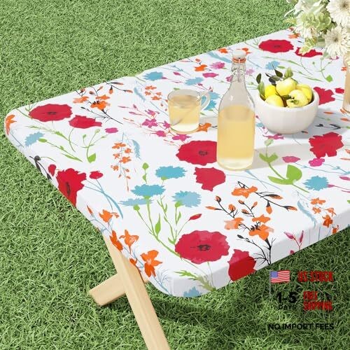 Rectangle Vinyl Tablecloth, Fitted Table 72" x 30" (Rectangular) Off White