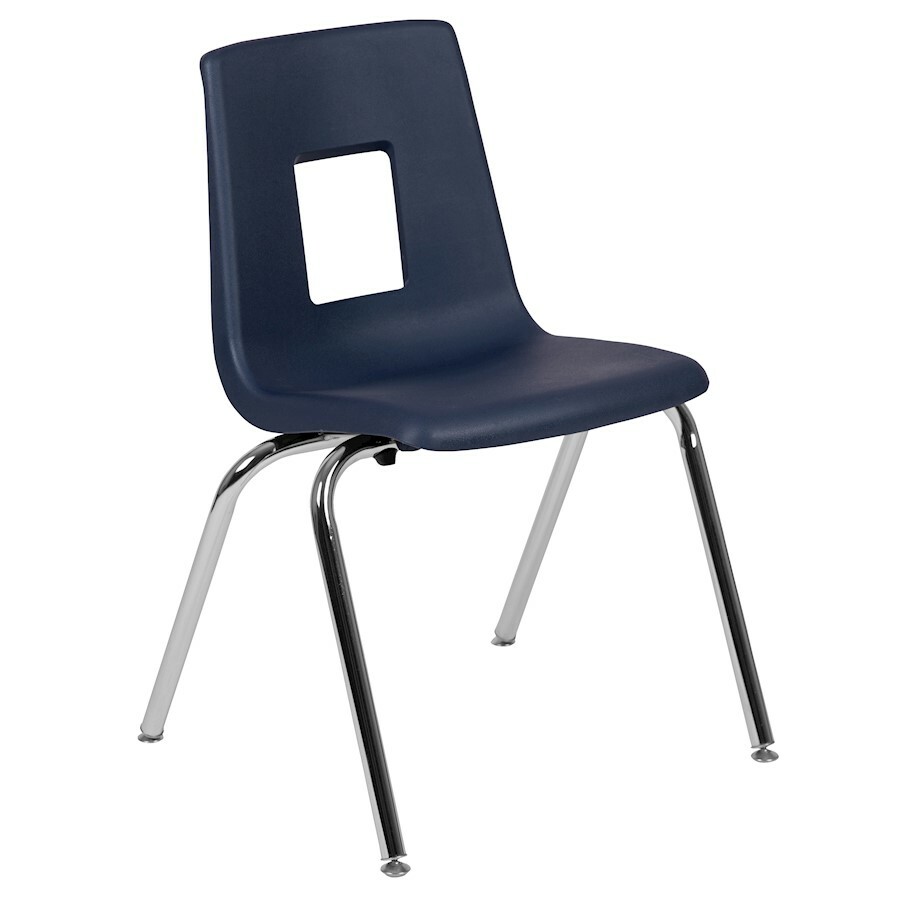 Flash Advantage Navy Student Stack School Chair, 18" - ADV-SSC-18NAVY