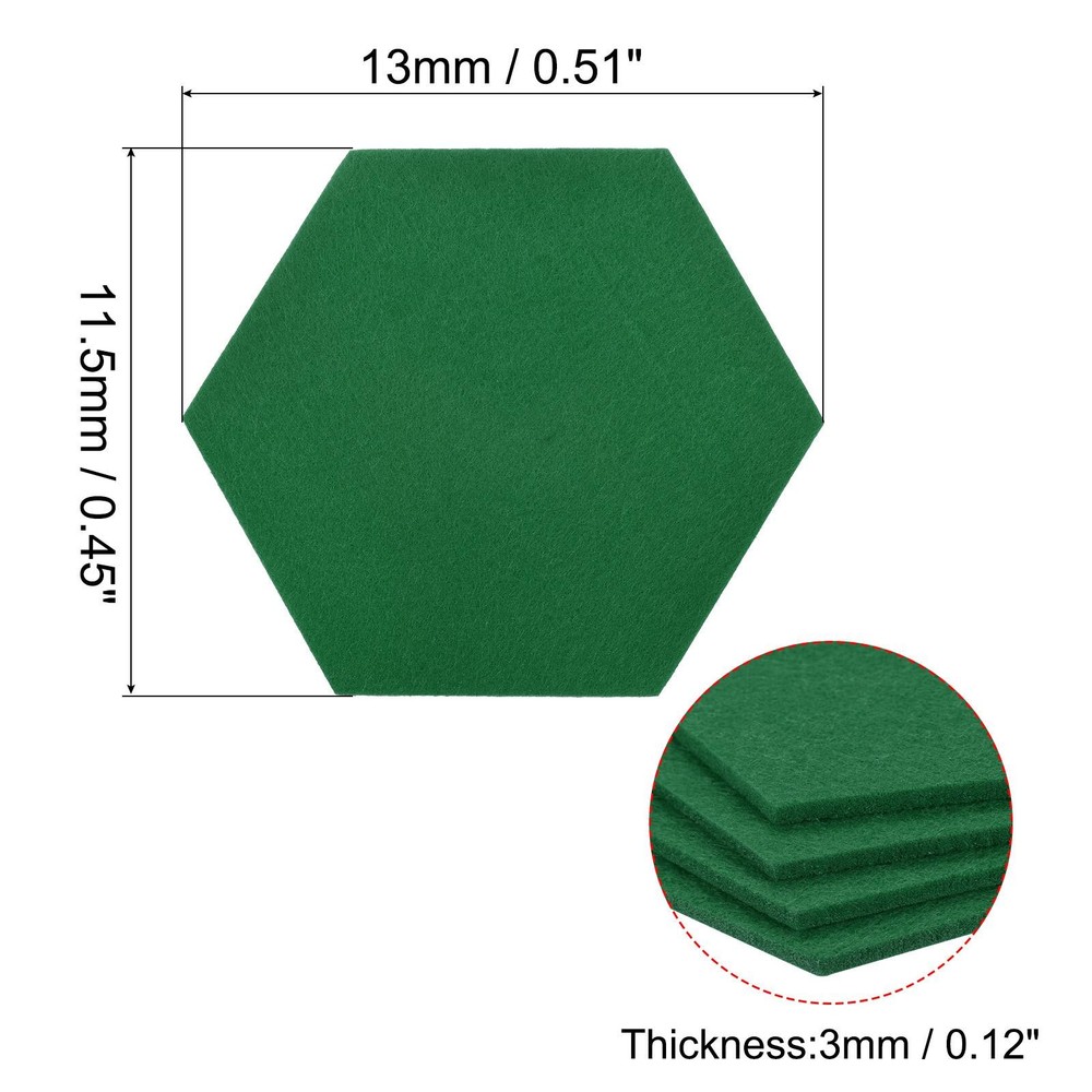 Felt Coasters 4pcs Hexagonal Green Tampons
