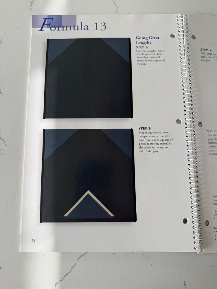 Creative Memories Fast Formulas Third Edition w/Journaling Box Section Layouts