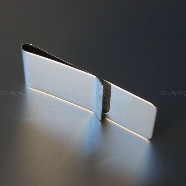 Smooth Money Clip-Plain Money Clip-Solid 925 Sterling Silver -New(V1)