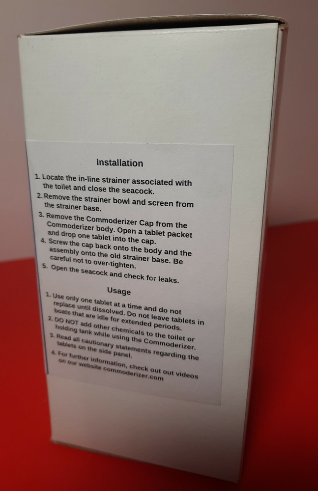 Commoderizer COM-4501 For Marine Toilet Odor And Calcium Built Up